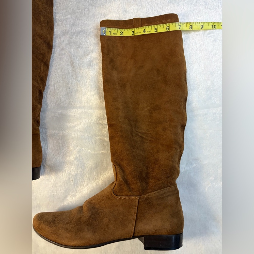 Charles David Women Brown Suede Knee High Riding Boots Slip On Size 8 - Picture 3 of 8